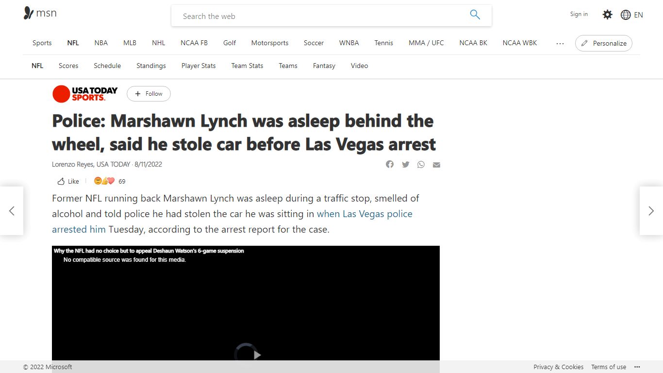 Police: Marshawn Lynch was asleep behind the wheel, said he stole car ...